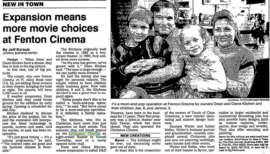 Jan 1997 article Livingston Cinemas (Cancelled), Howell